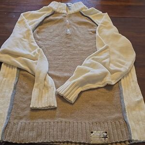 Raider Info Mous Brand Jeans Men's Tan and Cream Sweater